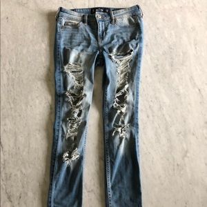 Women’s Low Rise Ripped Super Skinny Jeans